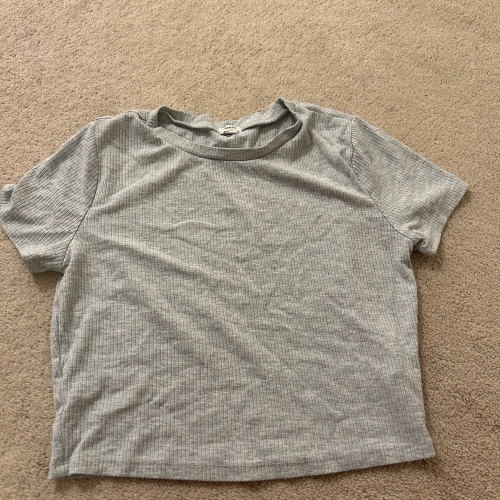 garage grey cropped top